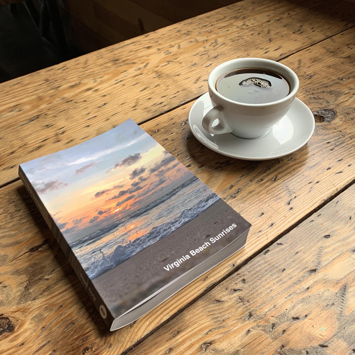 Virginia Beach Sunrises book coffee