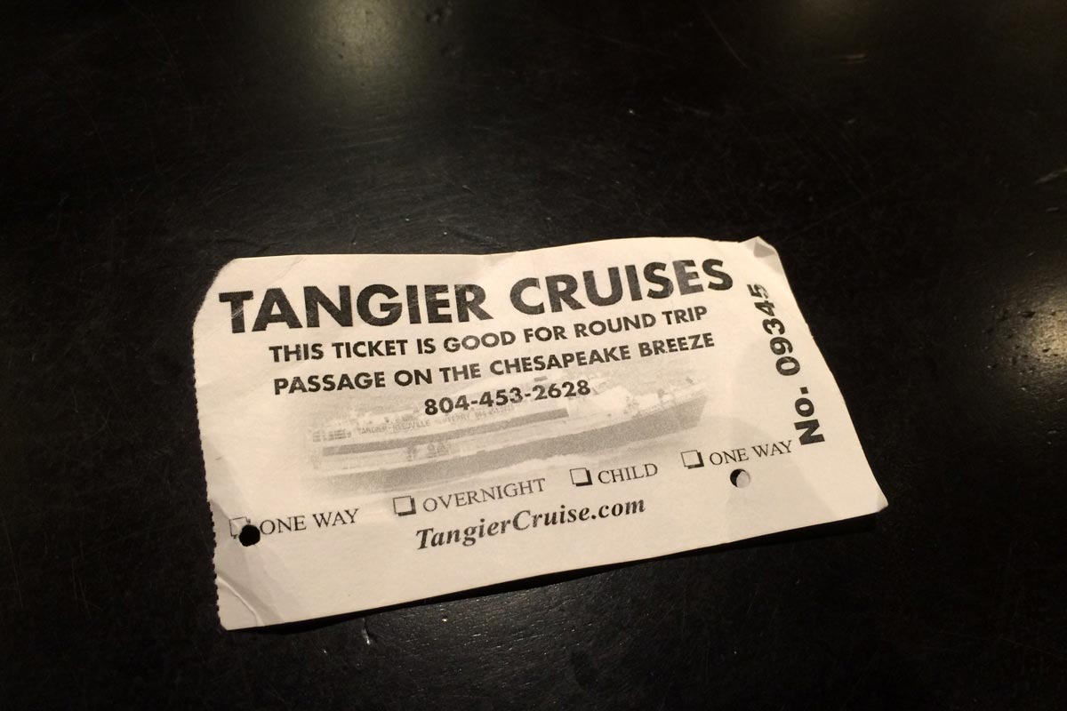 Tangier Island cruise ticket